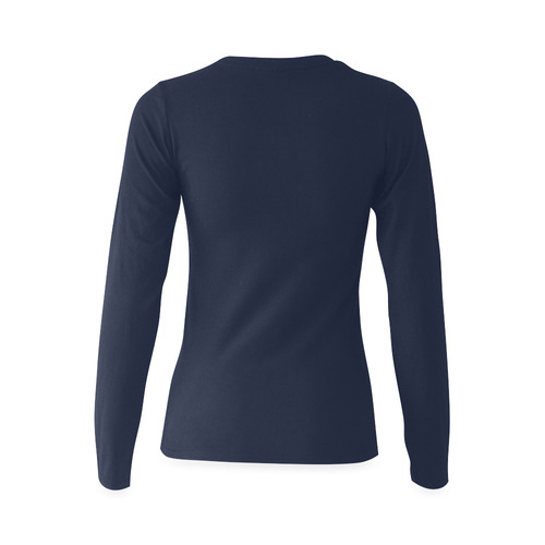 FF Longsleeve Navy Blue Sunny Women's T-shirt (long-sleeve) (Model T07)