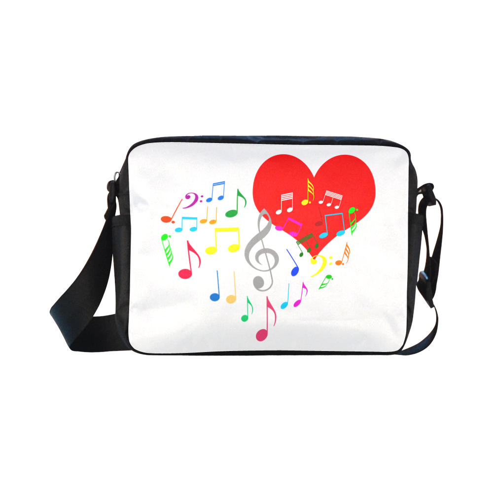 Singing Heart Red Song Color Music Love Romantic Classic Cross-body Nylon Bags (Model 1632)