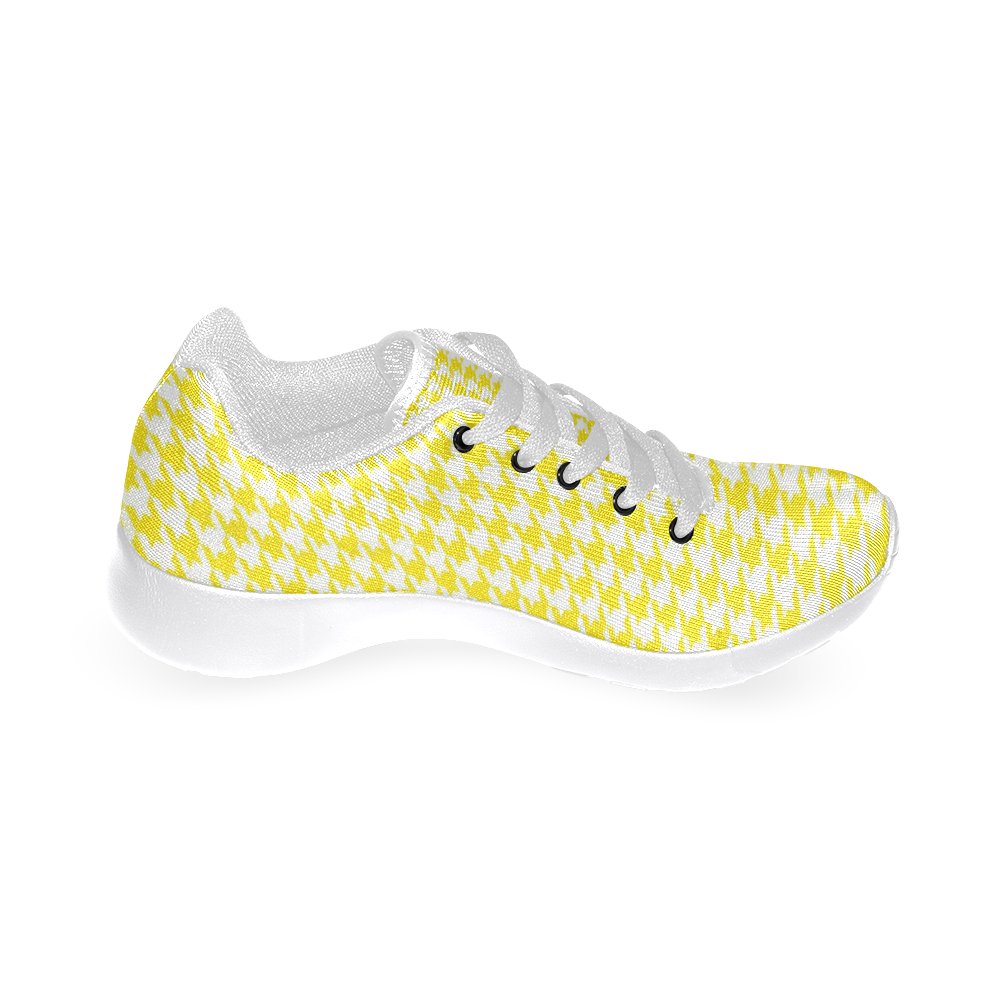 Friendly Houndstooth Pattern,yellow by FeelGood Women's Running Shoes/Large Size (Model 020)