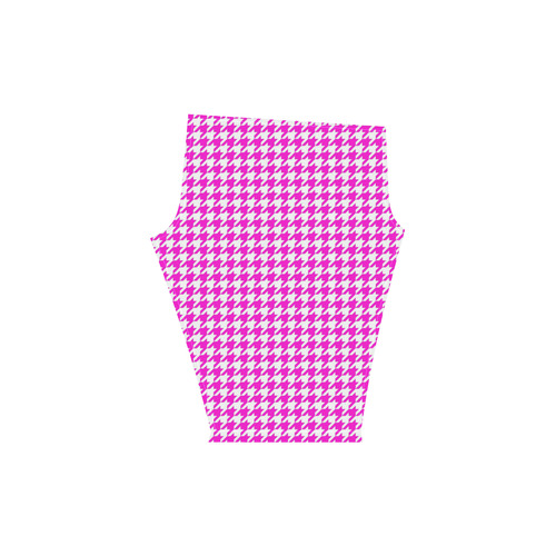 Friendly Houndstooth Pattern,pink by FeelGood Women's Low Rise Capri Leggings (Invisible Stitch) (Model L08)