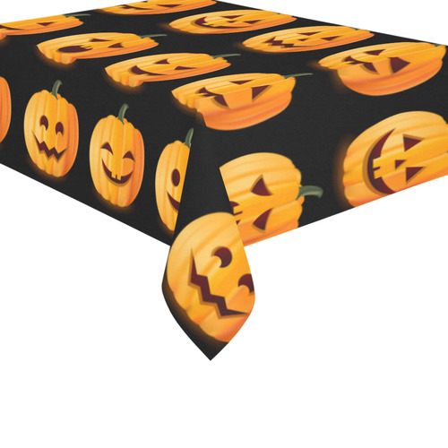 Funny Halloween Pumpkins Pattern Cotton Linen Tablecloth 60"x 84"