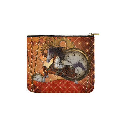 Steampunk, awesome steampunk horse Carry-All Pouch 6''x5''