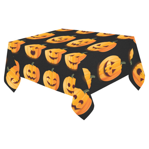 Funny Halloween Pumpkins Pattern Cotton Linen Tablecloth 52"x 70"