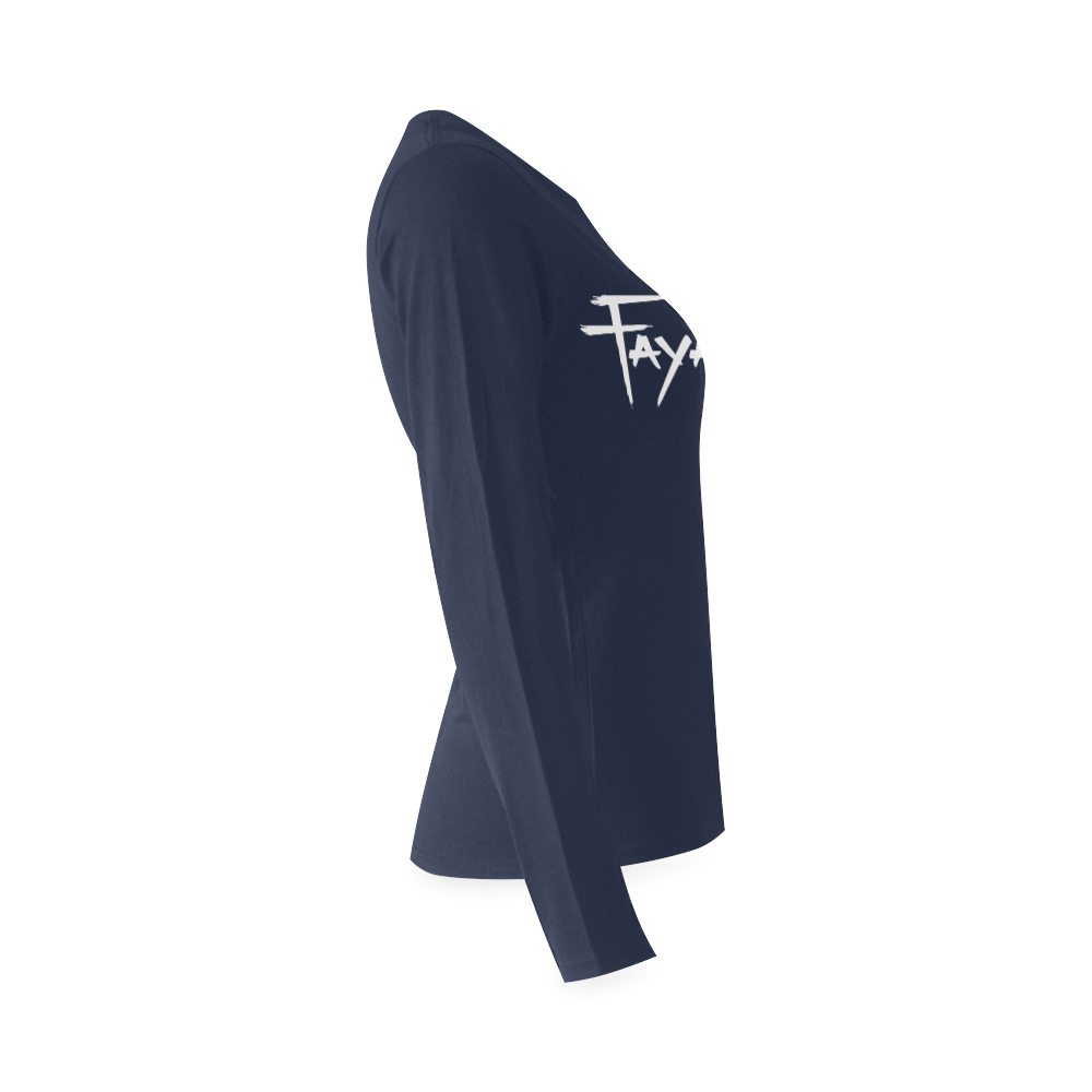FF Longsleeve Navy Blue Sunny Women's T-shirt (long-sleeve) (Model T07)