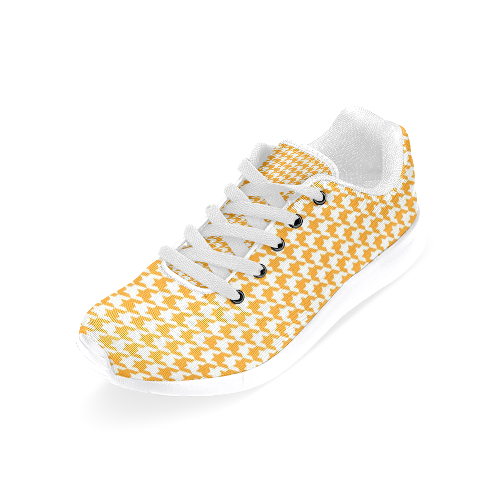 Friendly Houndstooth Pattern, orange by FeelGood Women's Running Shoes/Large Size (Model 020)