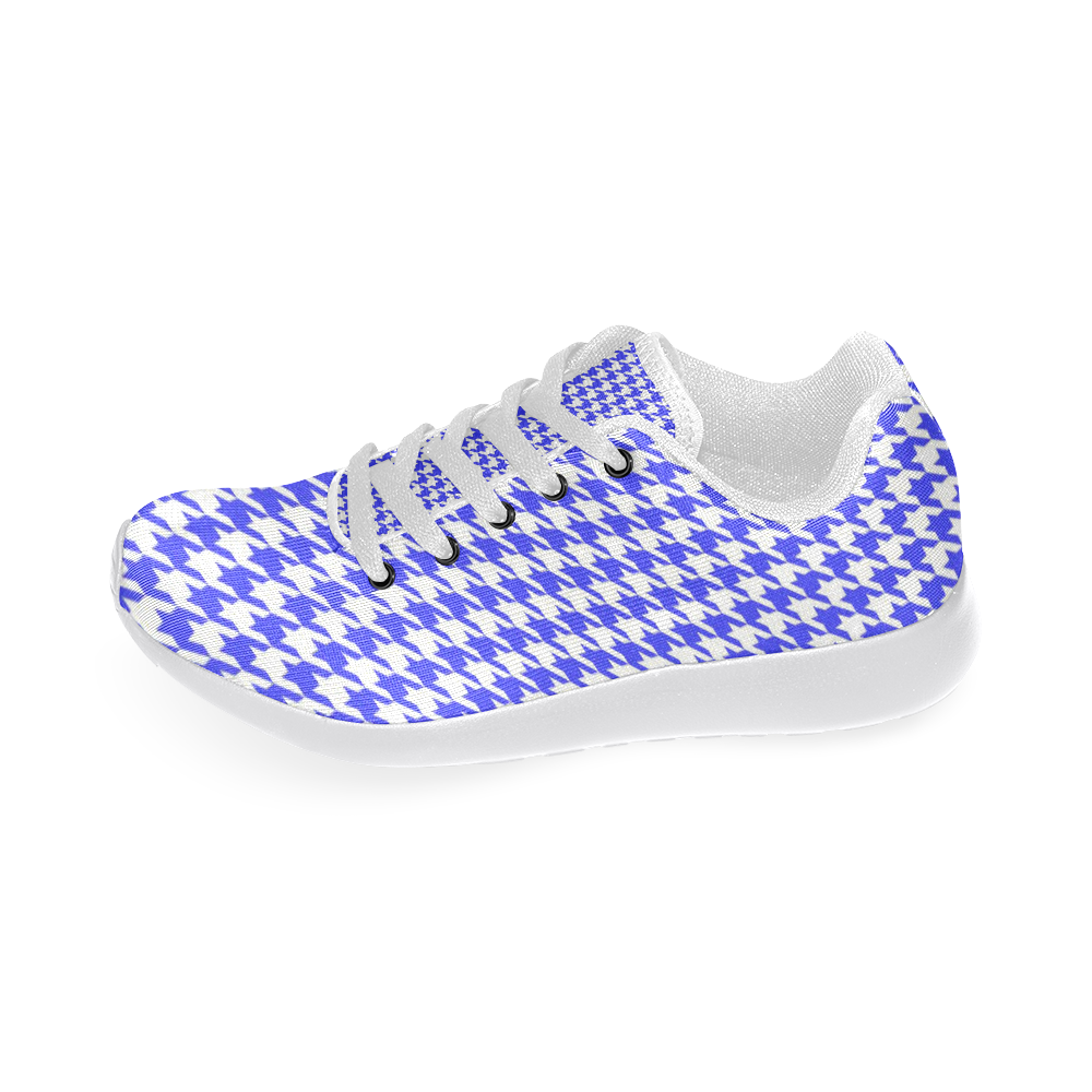 Friendly Houndstooth Pattern,blue by FeelGood Women's Running Shoes/Large Size (Model 020)
