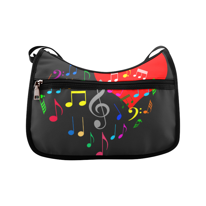 Singing Heart Red Song Color Music Love Romantic Crossbody Bags (Model 1616)