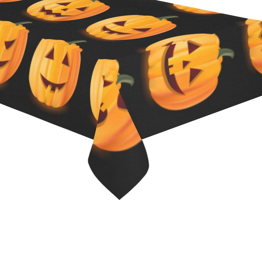 Funny Halloween Pumpkins Pattern Cotton Linen Tablecloth 60"x120"