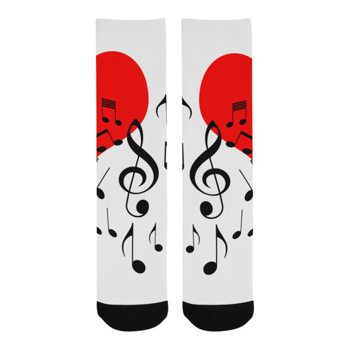 Singing Heart Red Song Black Music Love Romantic Trouser Socks