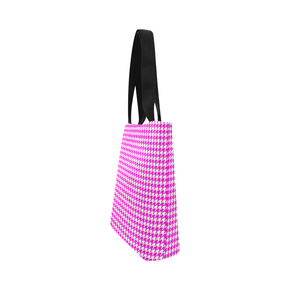 Friendly Houndstooth Pattern,pink by FeelGood Canvas Tote Bag (Model 1657)