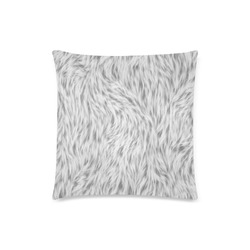 White Fur Custom Zippered Pillow Case 18"x18"(Twin Sides)