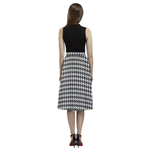 Friendly Houndstooth Pattern,black  by FeelGood Aoede Crepe Skirt (Model D16)