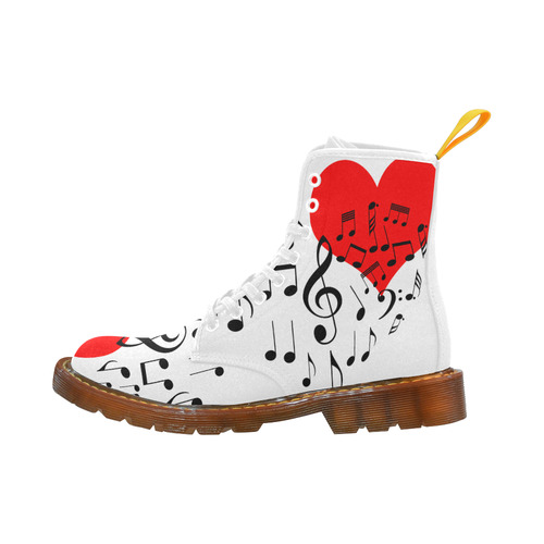 Singing Heart Red Song Black Music Love Romantic Martin Boots For Men Model 1203H