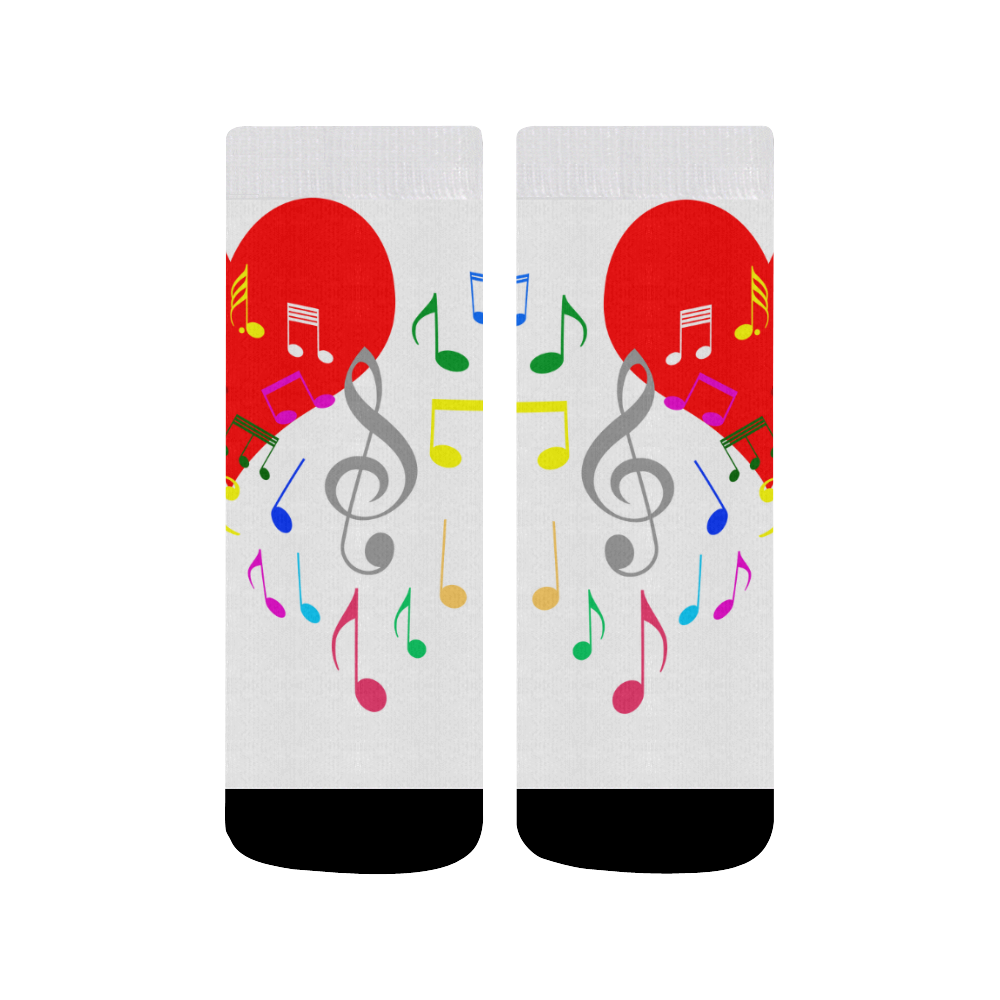 Singing Heart Red Song Color Music Love Romantic Quarter Socks