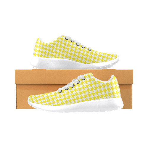 Friendly Houndstooth Pattern,yellow by FeelGood Women's Running Shoes/Large Size (Model 020)