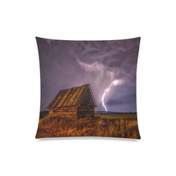 Rustic Barn Lightning Storm Custom Zippered Pillow Case 20"x20"(Twin Sides)