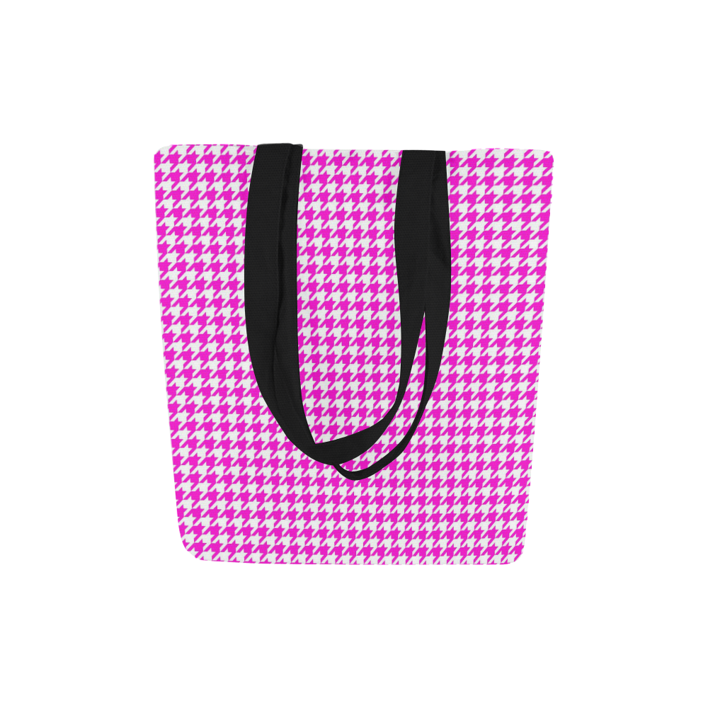Friendly Houndstooth Pattern,pink by FeelGood Canvas Tote Bag (Model 1657)