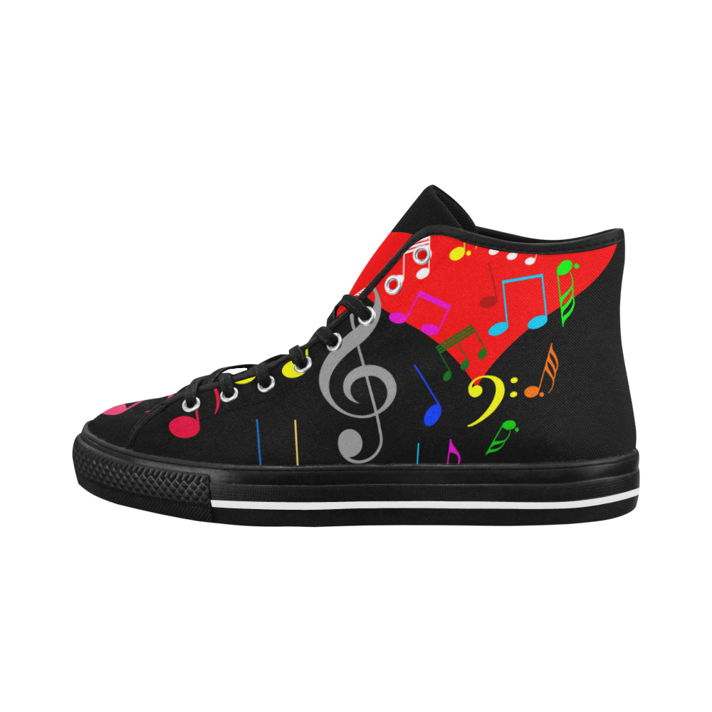 Singing Heart Red Song Color Music Love Romantic Vancouver H Men's Canvas Shoes (1013-1)