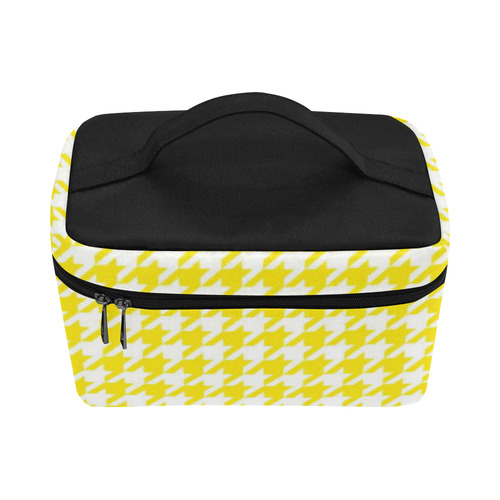 Friendly Houndstooth Pattern,yellow by FeelGood Cosmetic Bag/Large (Model 1658)