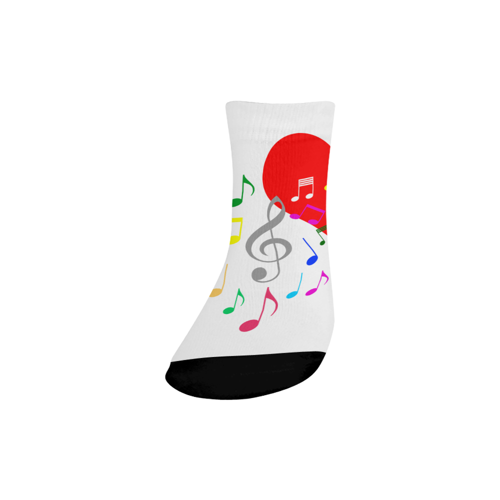 Singing Heart Red Song Color Music Love Romantic Quarter Socks