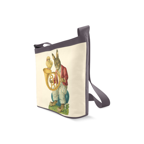 Vintage Easter Bunny Chick French Horn Crossbody Bags (Model 1613)