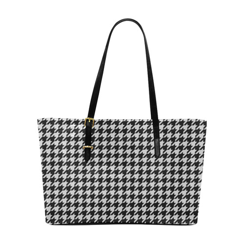 Friendly Houndstooth Pattern,black  by FeelGood Euramerican Tote Bag/Large (Model 1656)