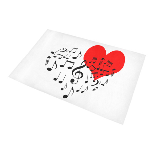 Singing Heart Red Song Black Music Love Romantic Bath Rug 20''x 32''