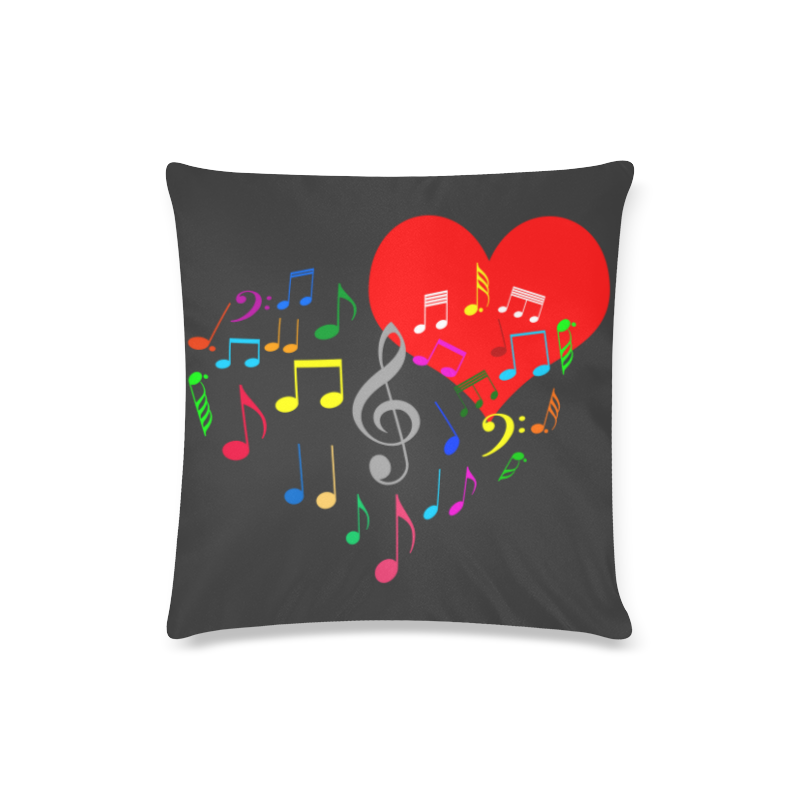 Singing Heart Red Song Color Music Love Romantic Custom Zippered Pillow Case 16"x16"(Twin Sides)