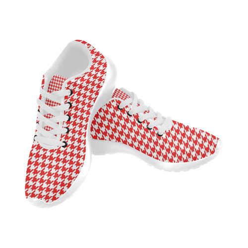 Friendly Houndstooth Pattern,red by FeelGood Women's Running Shoes/Large Size (Model 020)
