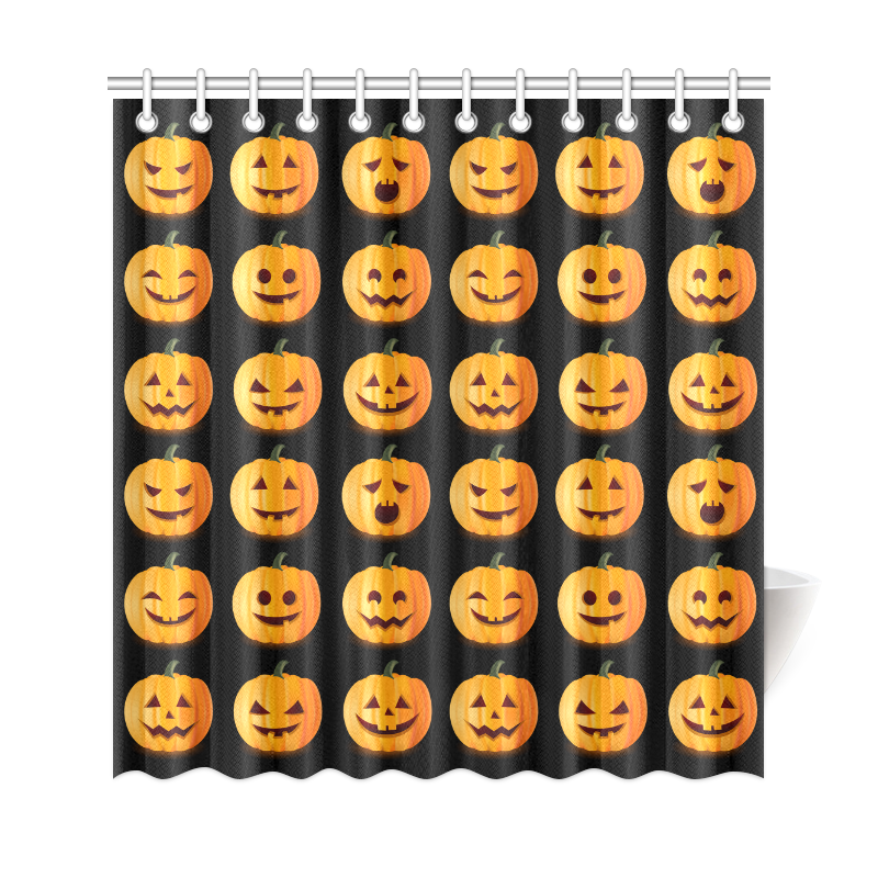 Funny Halloween Pumpkins Pattern Shower Curtain 69"x72"