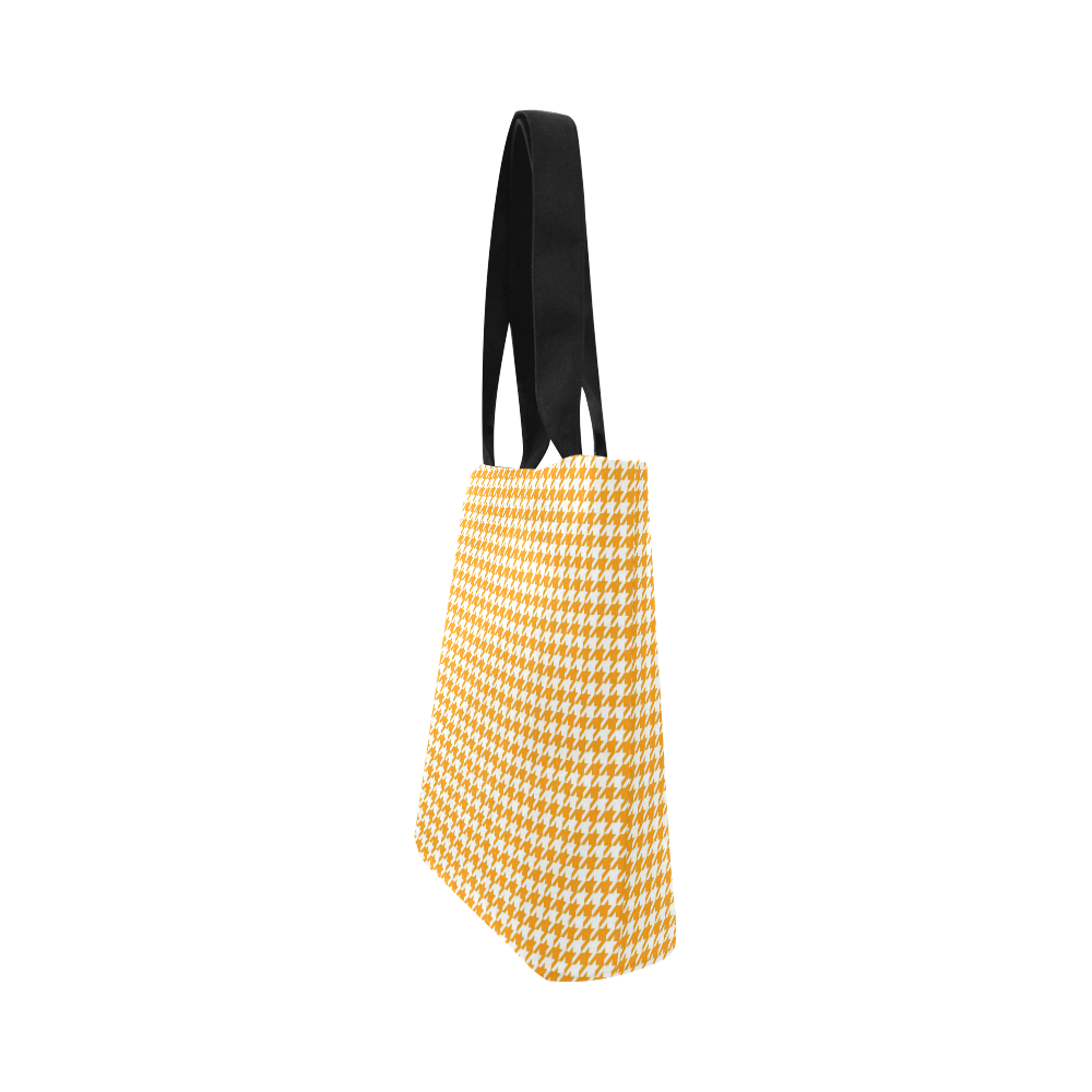 Friendly Houndstooth Pattern, orange by FeelGood Canvas Tote Bag (Model 1657)