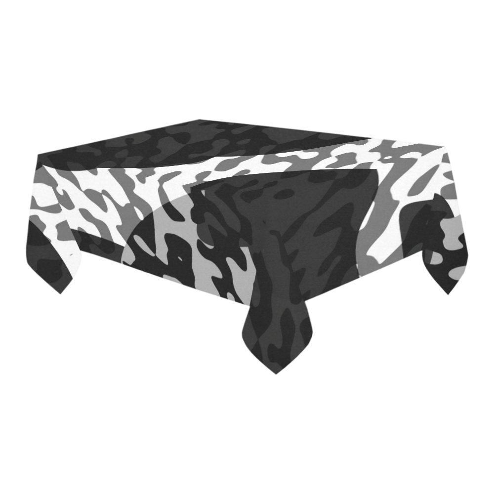 Black cat Camo Cotton Linen Tablecloth 60" x 90"