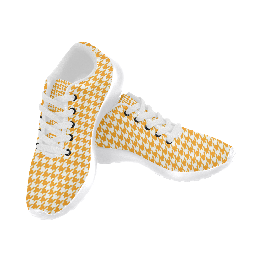 Friendly Houndstooth Pattern, orange by FeelGood Women's Running Shoes/Large Size (Model 020)