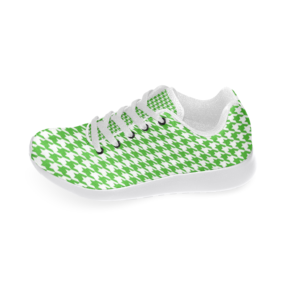 Friendly Houndstooth Pattern,green by FeelGood Women's Running Shoes/Large Size (Model 020)