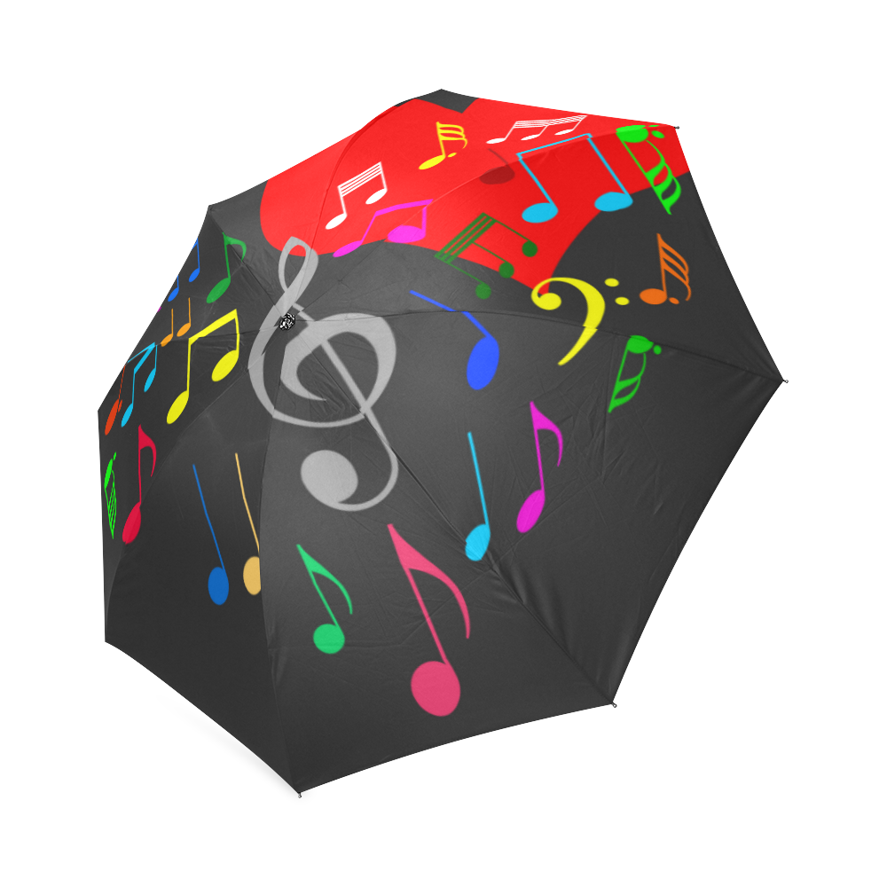 Singing Heart Red Song Color Music Love Romantic Foldable Umbrella (Model U01)