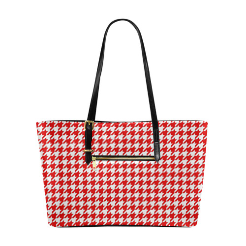 Friendly Houndstooth Pattern,red by FeelGood Euramerican Tote Bag/Large (Model 1656)