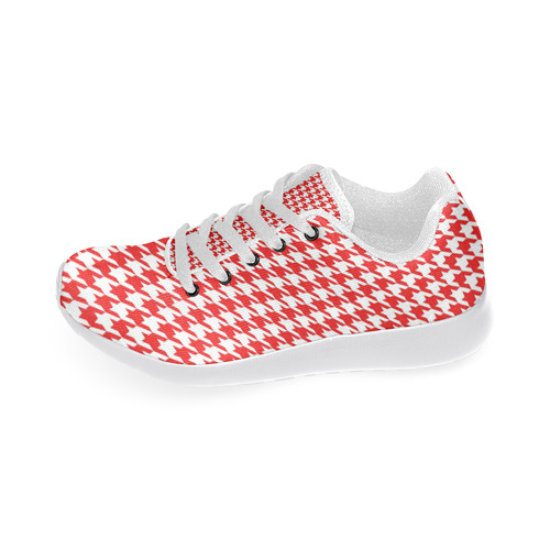 Friendly Houndstooth Pattern,red by FeelGood Women's Running Shoes/Large Size (Model 020)