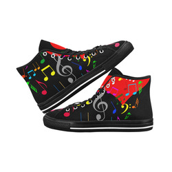 Singing Heart Red Song Color Music Love Romantic Vancouver H Men's Canvas Shoes/Large (1013-1)
