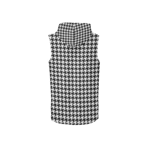 Friendly Houndstooth Pattern,black  by FeelGood All Over Print Sleeveless Zip Up Hoodie for Women (Model H16)