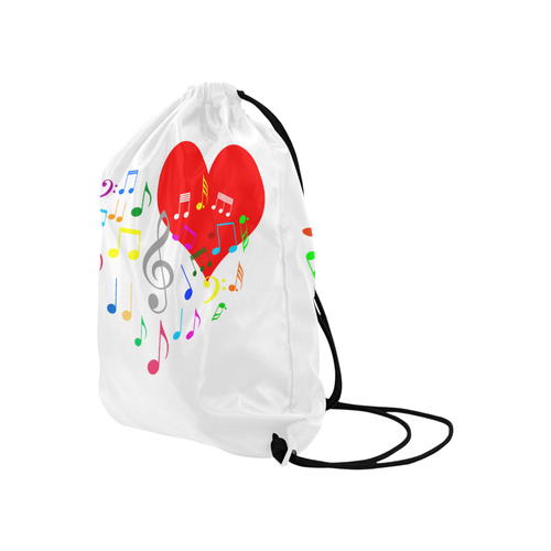 Singing Heart Red Song Color Music Love Romantic Large Drawstring Bag Model 1604 (Twin Sides)  16.5"(W) * 19.3"(H)