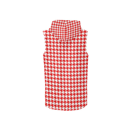 Friendly Houndstooth Pattern,red by FeelGood All Over Print Sleeveless Zip Up Hoodie for Women (Model H16)