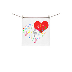 Singing Heart Red Song Color Music Love Romantic Square Towel 13“x13”