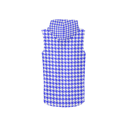 Friendly Houndstooth Pattern,blue by FeelGood All Over Print Sleeveless Zip Up Hoodie for Women (Model H16)