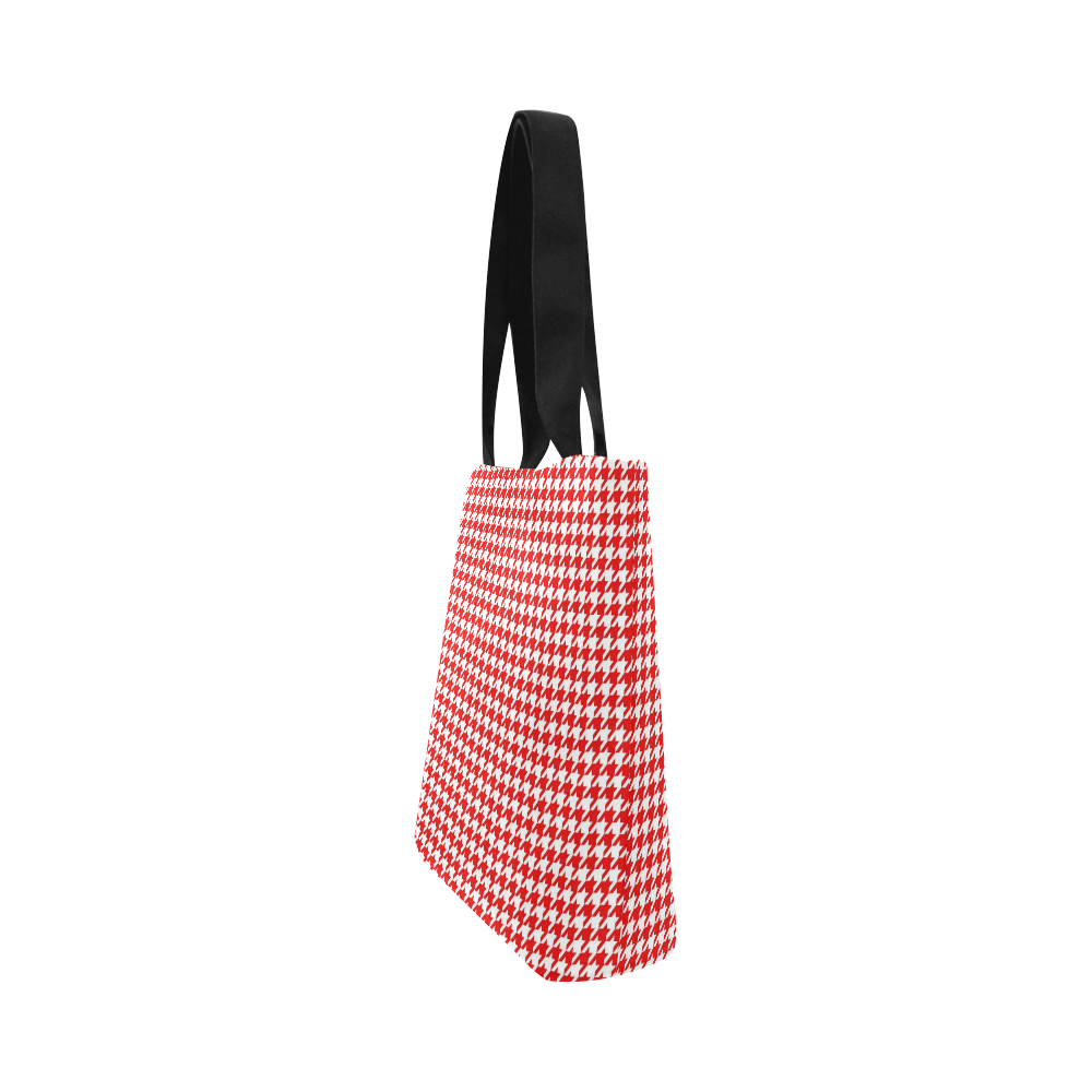 Friendly Houndstooth Pattern,red by FeelGood Canvas Tote Bag (Model 1657)
