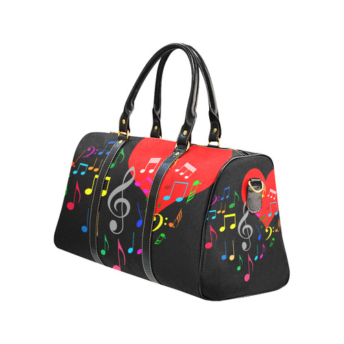 Singing Heart Red Song Color Music Love Romantic New Waterproof Travel Bag/Large (Model 1639)