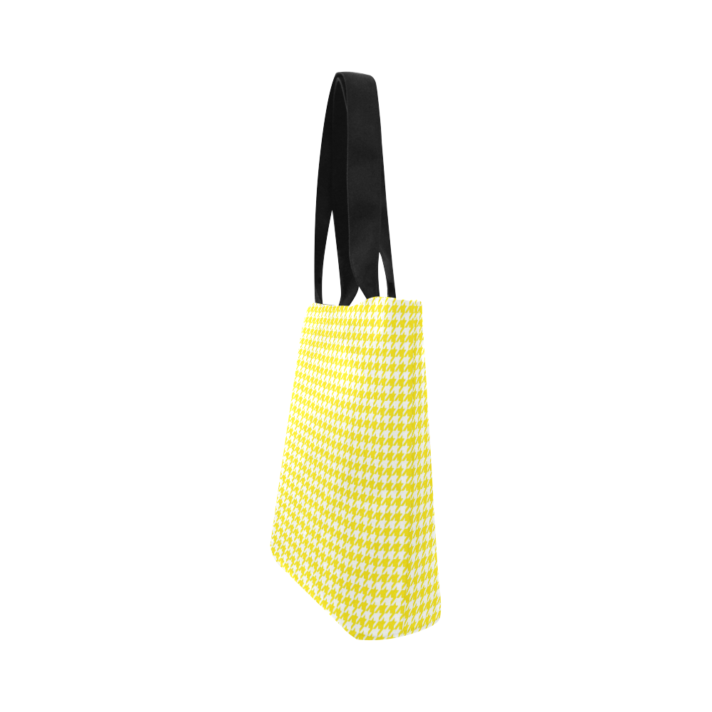 Friendly Houndstooth Pattern,yellow by FeelGood Canvas Tote Bag (Model 1657)