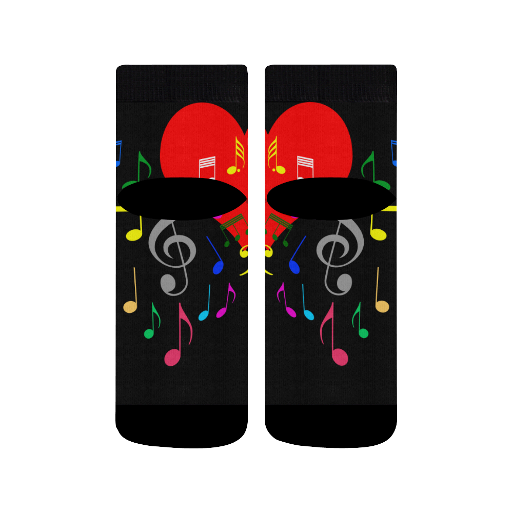 Singing Heart Red Song Color Music Love Romantic Quarter Socks