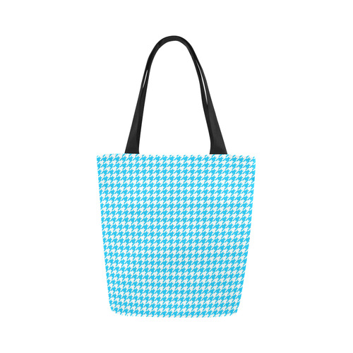Friendly Houndstooth Pattern,aqua by FeelGood Canvas Tote Bag (Model 1657)