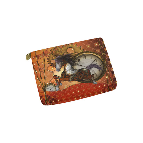 Steampunk, awesome steampunk horse Carry-All Pouch 6''x5''