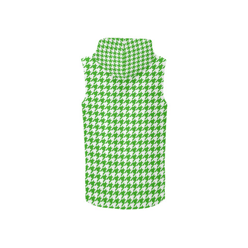 Friendly Houndstooth Pattern,green by FeelGood All Over Print Sleeveless Zip Up Hoodie for Women (Model H16)